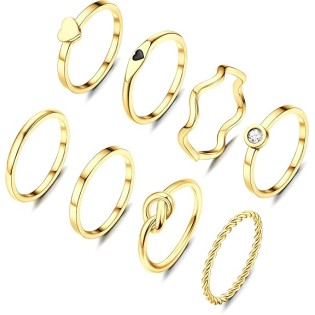 8-Piece 2mm Stainless Steel Stackable Ring Set