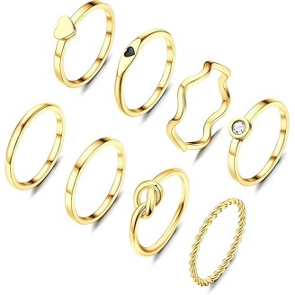8-Piece 2mm Stainless Steel Stackable Ring Set