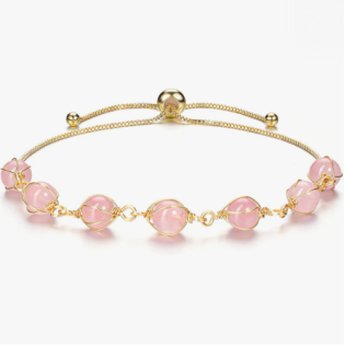 Healing Crystal Bracelet, Adjustable Ankle Chain