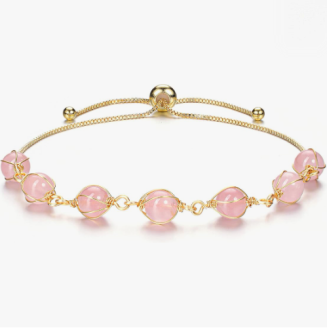 Healing Crystal Bracelet, Adjustable Ankle Chain