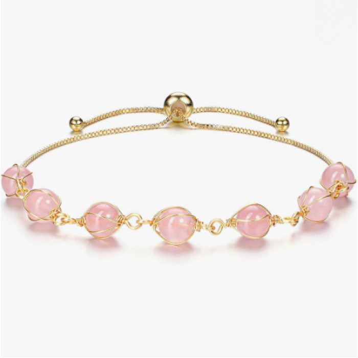 Healing Crystal Bracelet, Adjustable Ankle Chain