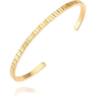 18k Gold Chunky Open Cuff Bangle Bracelet for Women
