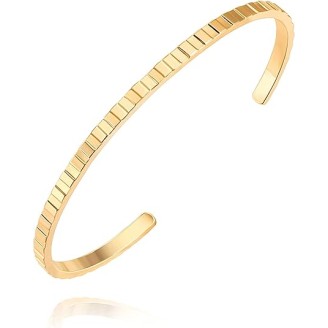 18k Gold Chunky Open Cuff Bangle Bracelet for Women