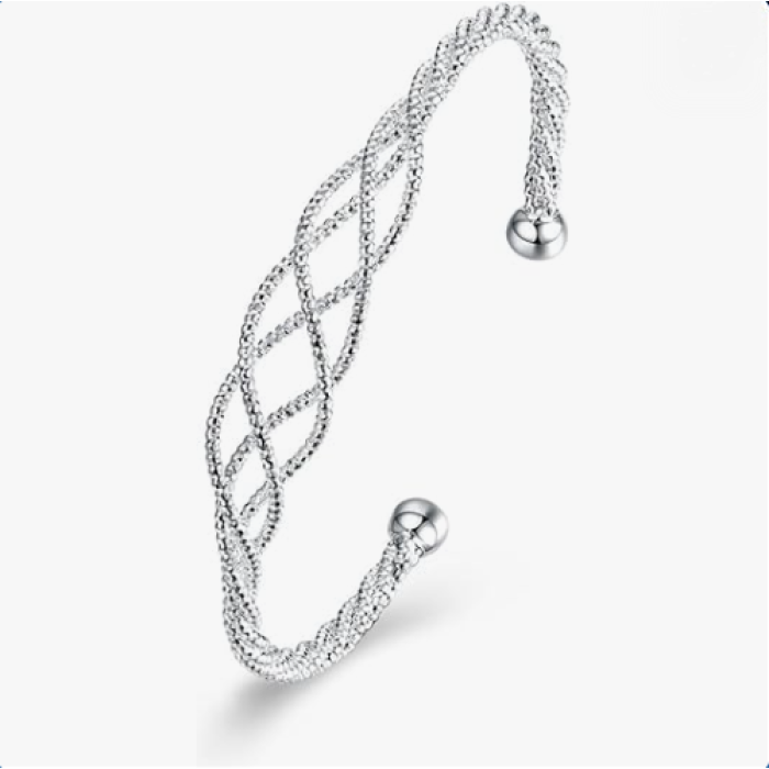 Adjustable Sterling Silver Bracelet with Unique Me...