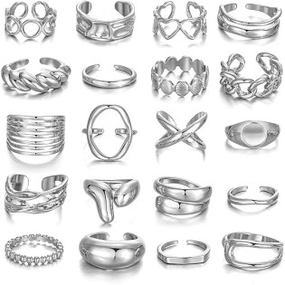 Chunky Gold Rings with Dripping-Paint & Pearlized Finish