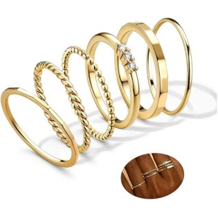Non-Tarnish 14K Gold Plated Stackable Rings